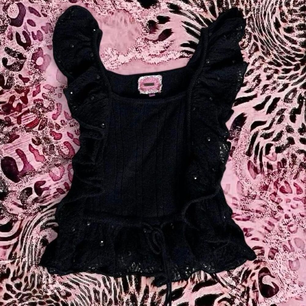 Women's Black Mohair Top